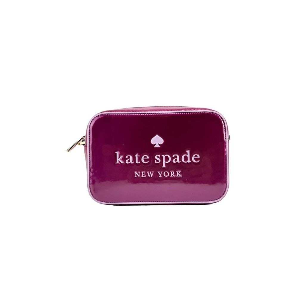 Kate Spade New York Oh Snap Mini Camera Bag Patent Crossbody Bag Raspberry Pink